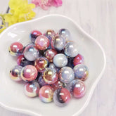 16mm Tricolor Luxury Beads-Red/Grey/Black-E8